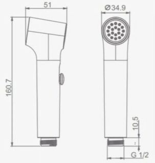 Лейка для гигиенического душа Raglo R460.05 хром